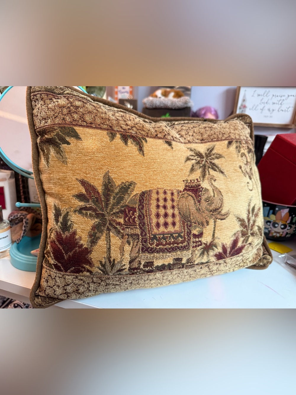 Vintage Ethan Allen Marcovaldo Tapestry Throw Pillow